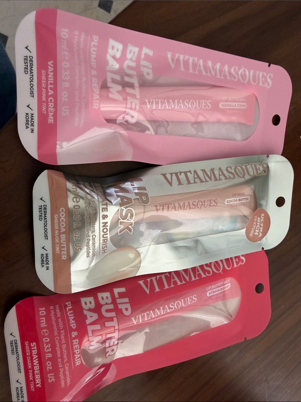 VITAMASQUES Lip Butter Balm Trio - Pink, Cream & Brown